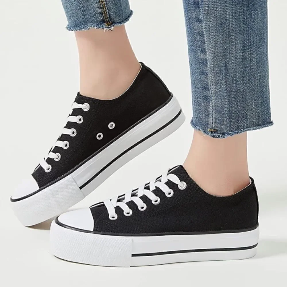Platform Canvas Low Top Sneakers
